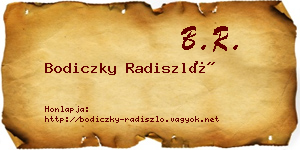 Bodiczky Radiszló névjegykártya